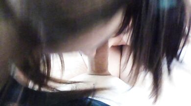 18 Years Old Teen Girl giving Close Up Blowjob