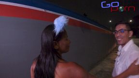 brazilian brunette teaching shy japanese how to sex without shame: sex class in the studio