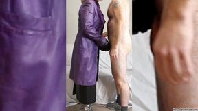 Purple and Black Leather Domme Session main view