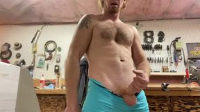 Construction worker masturbate off in workshop Ginger uncut. Gym step-bro