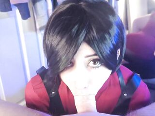 Ada wong uses Leon for sex, gives footjob and pounds big oiled booty