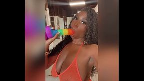 Swallowing a long dick during my break