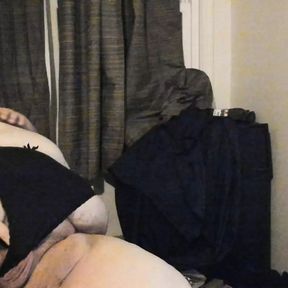 Crossdressing Superchub SSBBW fingering their fat gunt and tiny clit to a gooey end