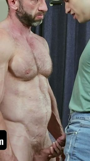 Shy Step Son Rob Quin Helps Shaving His Hunk Step Dad Muscled Madison's Balls - FamilyDick   Clip 1