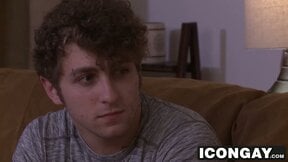 Bearded hunk dad shoving his big dick into twink ass