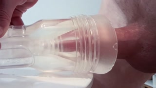 Vocal guy fucks a tight clear fleshlight (Synced Lovense and Satisfyer Patterns)