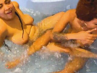 We've Scissoring on Jacuzzzi then Lascivious Lesbian babes Love button to Love button Missionary Tribbing - Khalessi 69