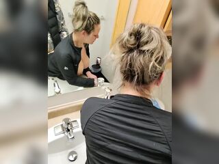 Sneaky Sex with Excited Wife in the Washroom After Party