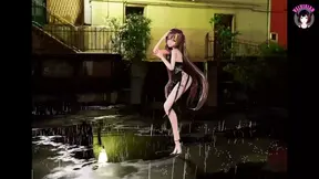 Bingtang - Sexy Black Dress Dancing With Rain