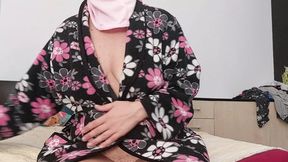 Hot MILF tries on clothes and teases with her hairy pussy