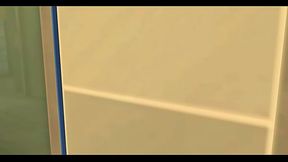 Miko Ojo and Akira Kibo enjoy their moments alone in the hotel corridor.