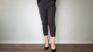 MILF Pees in Office Pants / Pee in Heels