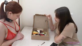 SARAH - Eat, get even fatter and grunt, fat pig!