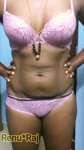 Desi Tamil MILF Renus Big Black Ass &amp; Boobs stripteased on Live Call for Sugar Daddy Pt 4! IndianHotwifeX