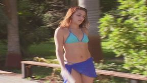 part 1, Cute teen oils her petite body