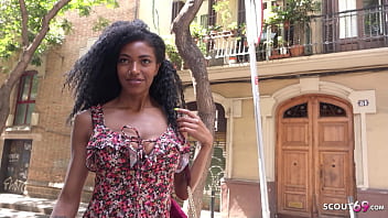 Fit brown teen with saggy boobs talks dirty during hardcore model job