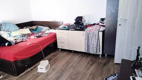 Sexy wife waxes leg hair  Sexy wife having fun in the kitchen with roses  Sexy Wife Nude Preparing Food In The