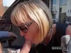 Amateur Blonde Mature BlowJob with Facial