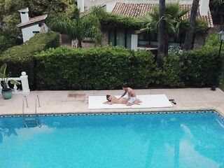 Incredible screw in the pool with Tru Kait and I cum on top of her