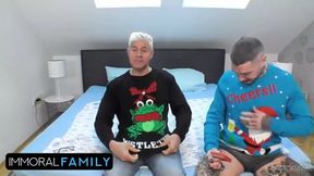 Unexpected Card Game Leads to a Wild Threesome with Maddy Black on Christmas Eve - Immoral Family 4K