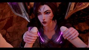 kaisa hentai lol full animation threesome hard sex 3d porn purple armor lights
