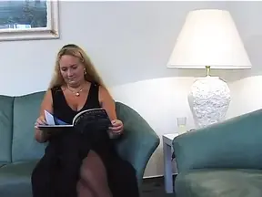 Horny mature blonde plays with remote in her privates