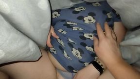 Playing with a wet pussy with panties on