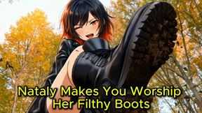 POV Forest Boot Worship - Nataly Makes You Clean Her Dirty Boot Soles