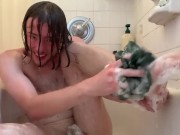 Scrubbing my feet and the rest of my body