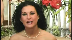 Ashley Blue's Curvaceous Ass Swallows Three Enormous Cocks