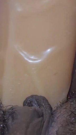 Fucking My Huge Dildo in My Wet Ebony Pussy