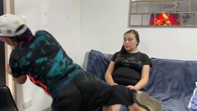 Friend's Little Boyfriend Gets His Big Cock Destroyed Hardcore