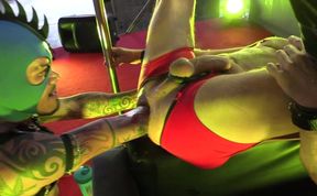 Strong hunks share merciless fisting in their hot maledom play