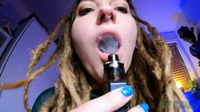 Giantess Envelopes you in Thick Vape Smoke and Tries to Blow you off your Seat!