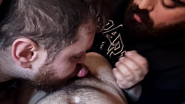 Dos ositos peludos me comen la polla