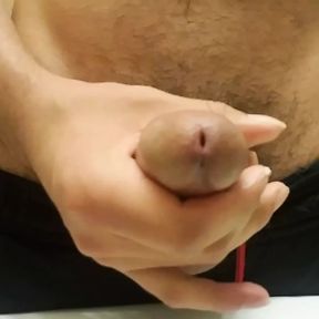 Horny Bathroom Jerking Fat Nut