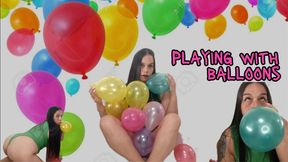 Playing with balloons