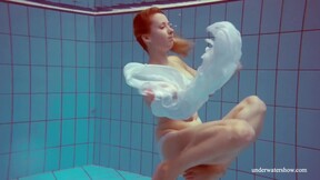 Sexy hot horny teen beautiful babe Melisa Darkova swimming nude alone