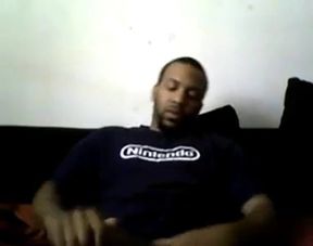 Black Guy Strokes & Cums on Cam