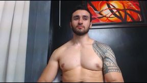 Muscylar Guy with Chest Tatoo