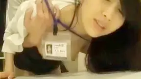 Sneaky Office Sex - Hot Japanese Chick Gets Naughty at Night