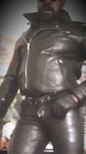 Vintage Ebony Smoking Leather Dad Scene