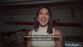 Beautiful Brunette Biology Student Cums Over a Stranger Cock