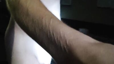 Small-dicked man is filming himself while walking naked outside