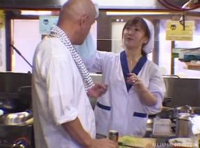 Seductive Office Romance – She Beds Her Boss for Promotion in Japan Restaurant