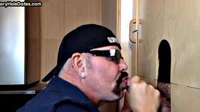 Gloryhole amateur DILF barebacked after BJ in action