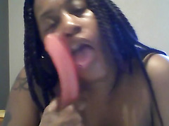 BBW Solo Female Plays with Dildo - Nasty Deep Throat
