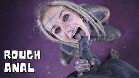 TATTOO PIERCED alt girl gives SLOPPY BJ and gets ANAL fucked