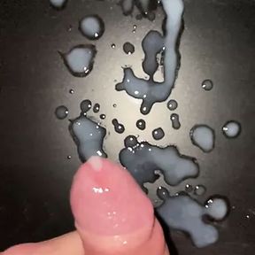 Huge cumshot in slow motion