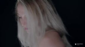 Liz Rainbow is tied in Shibari / Kinbaku bondage with her arms behind her back. She looks very innocent and is unaware of what is going to happen to her. Margout Darko enters the room and starts kiss…